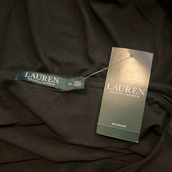 NWT Ralph Lauren Black Lace Sleeve Cotton Viscose Elegant Blouse, Sz. 3XL. - Picture 6 of 9